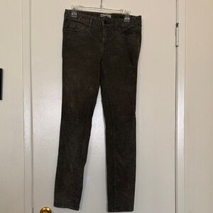 Free People Dark Green Straight-Leg Jeans